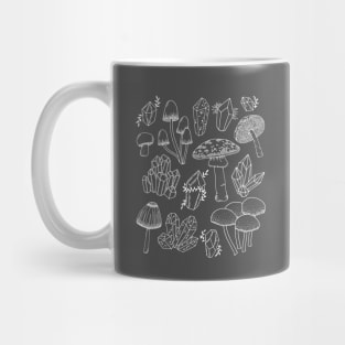 Witchy Cottagecore, Crystals, Fungi, Botanical Fairytale Mushroom Mug